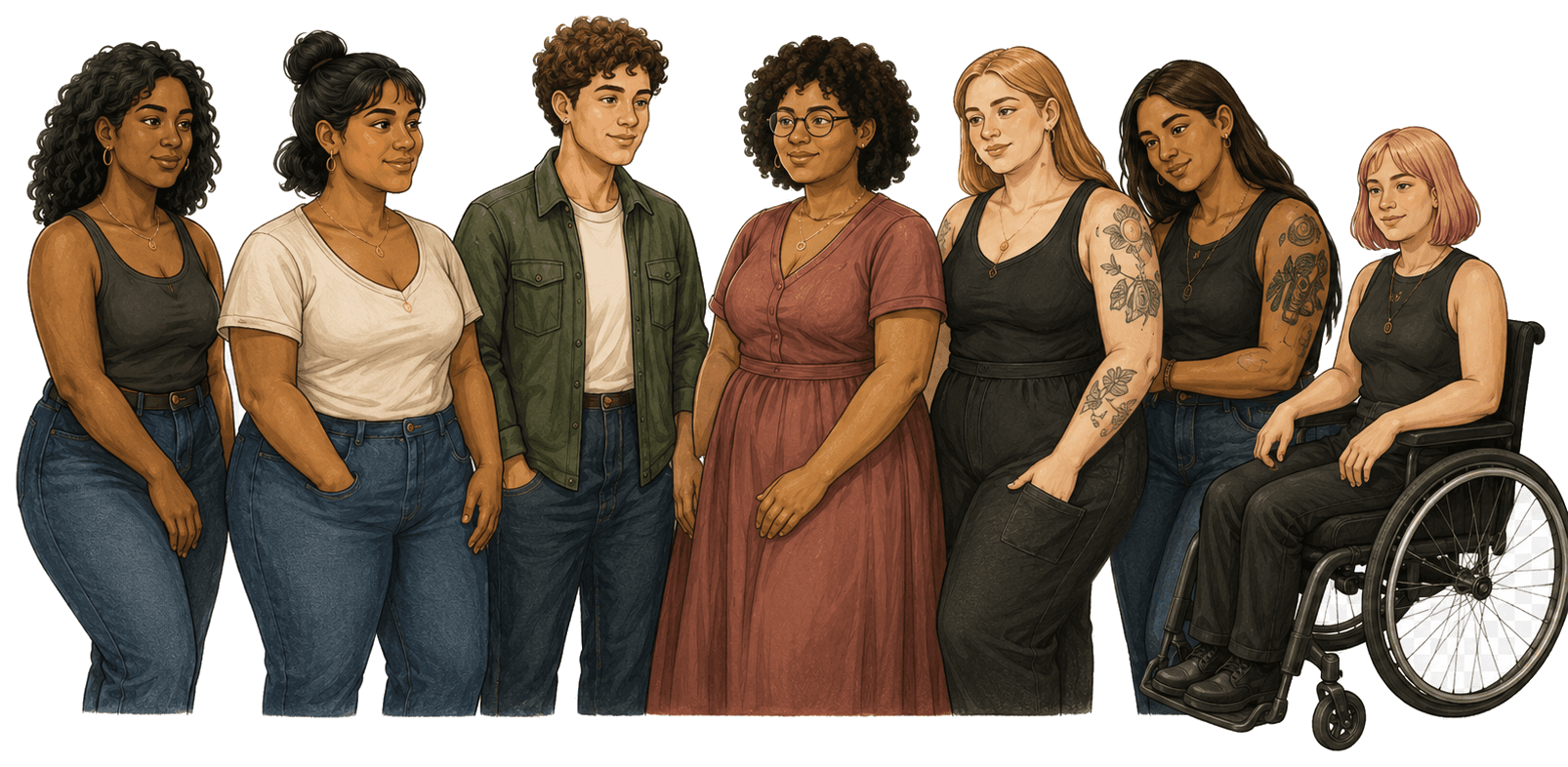 A diverse group of people standing together
