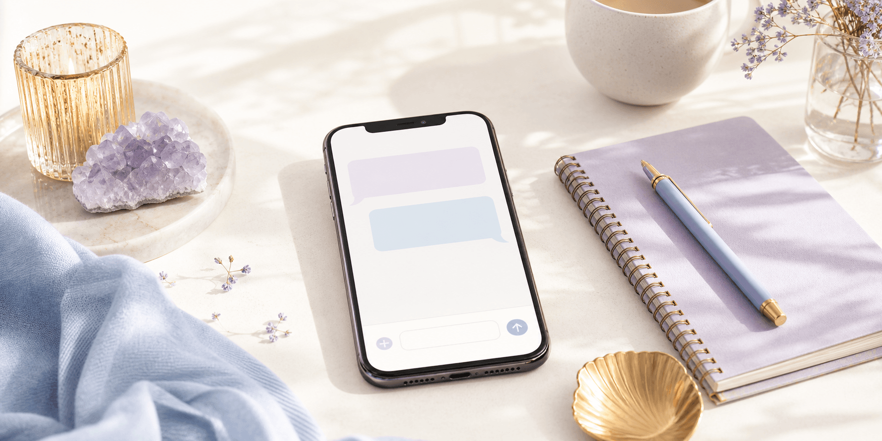 A calm unsent message screen with soft light, representing a pause before reaching out